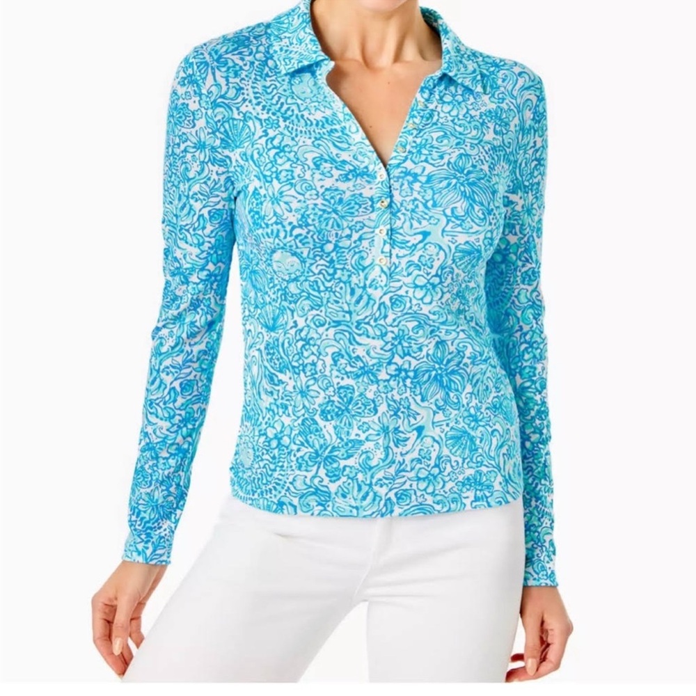 Lilly Pulitzer Reema Polo Top, "Took Me By Sunrise”